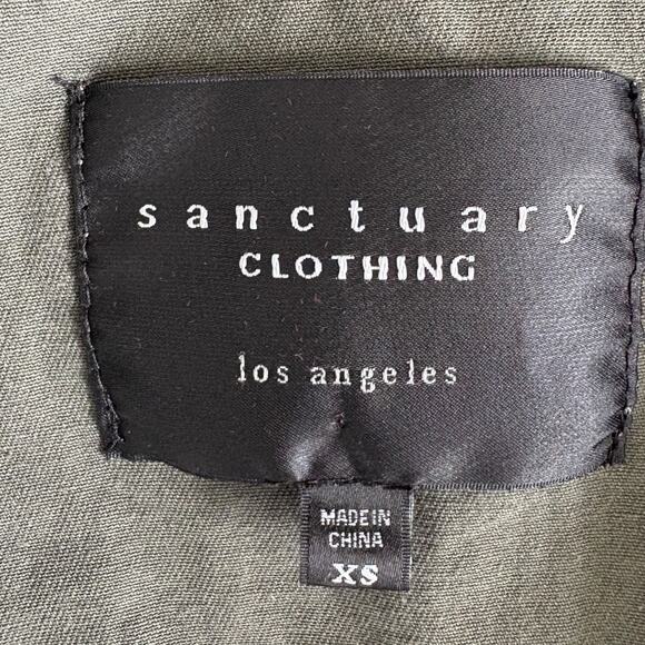 Sanctuary Denim Military Jacket Womens XS Embroidery Edgy Outdoor Utility Army - Picture 6 of 8